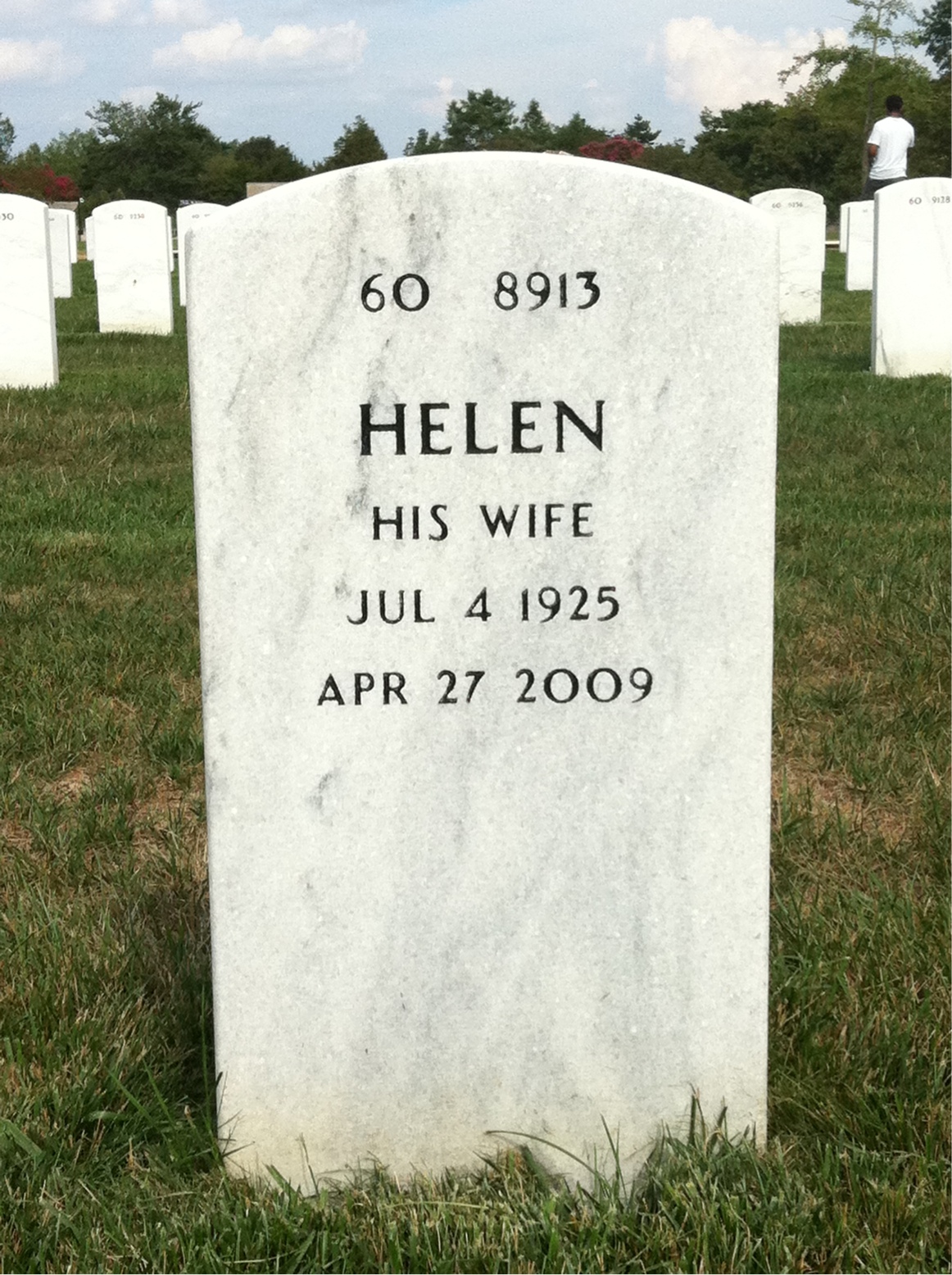Back of headstone — John Templin
