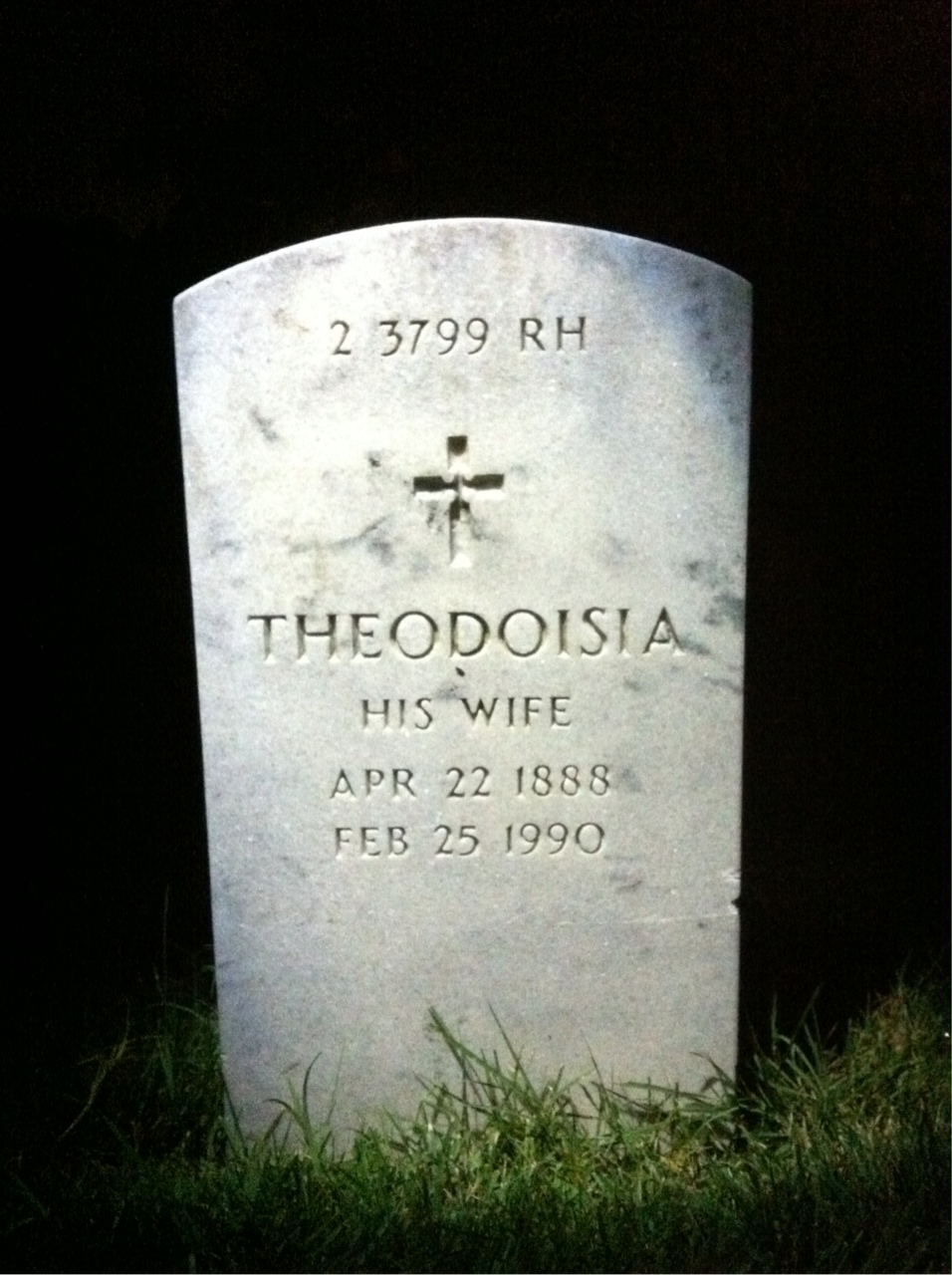 Back of headstone — Lorain Anderson