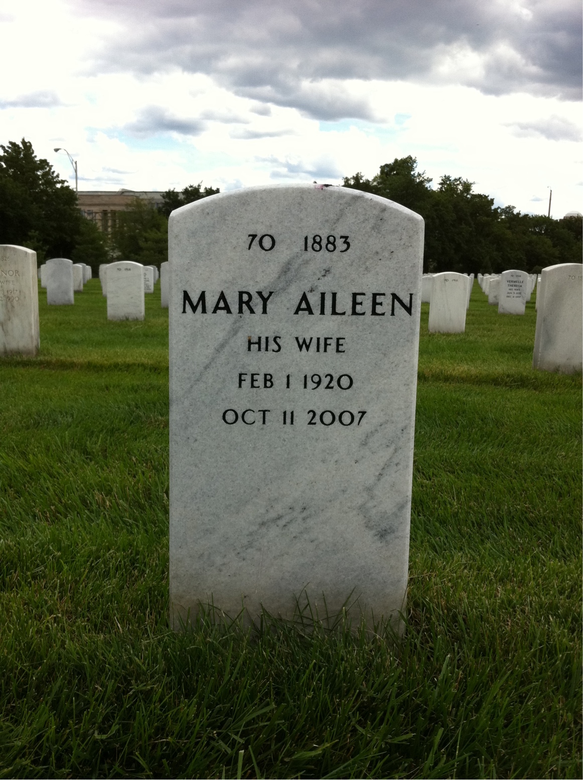 Back of headstone — Clarence Endersbee