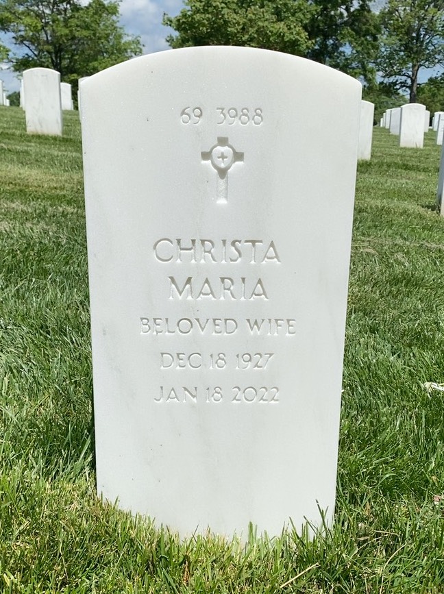 Back of headstone — Frederick Fabian