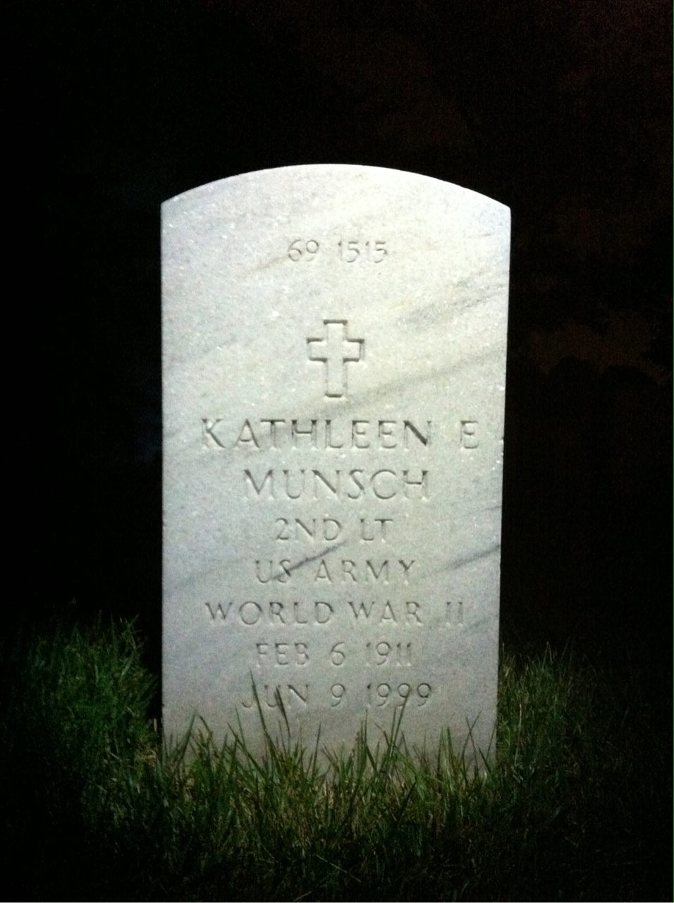 Back of headstone — Kathleen Munsch
