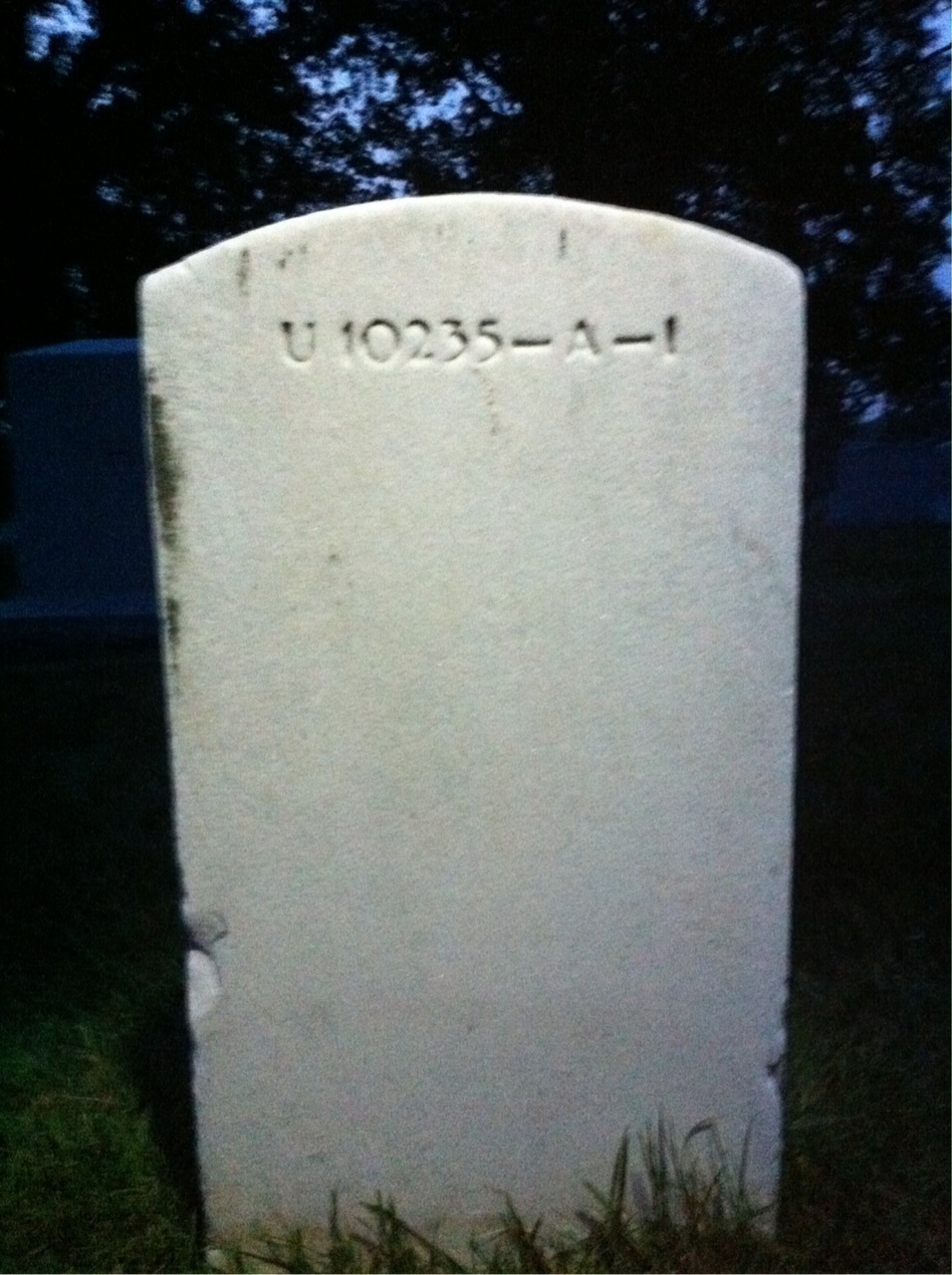Back of headstone — Frank Baughman