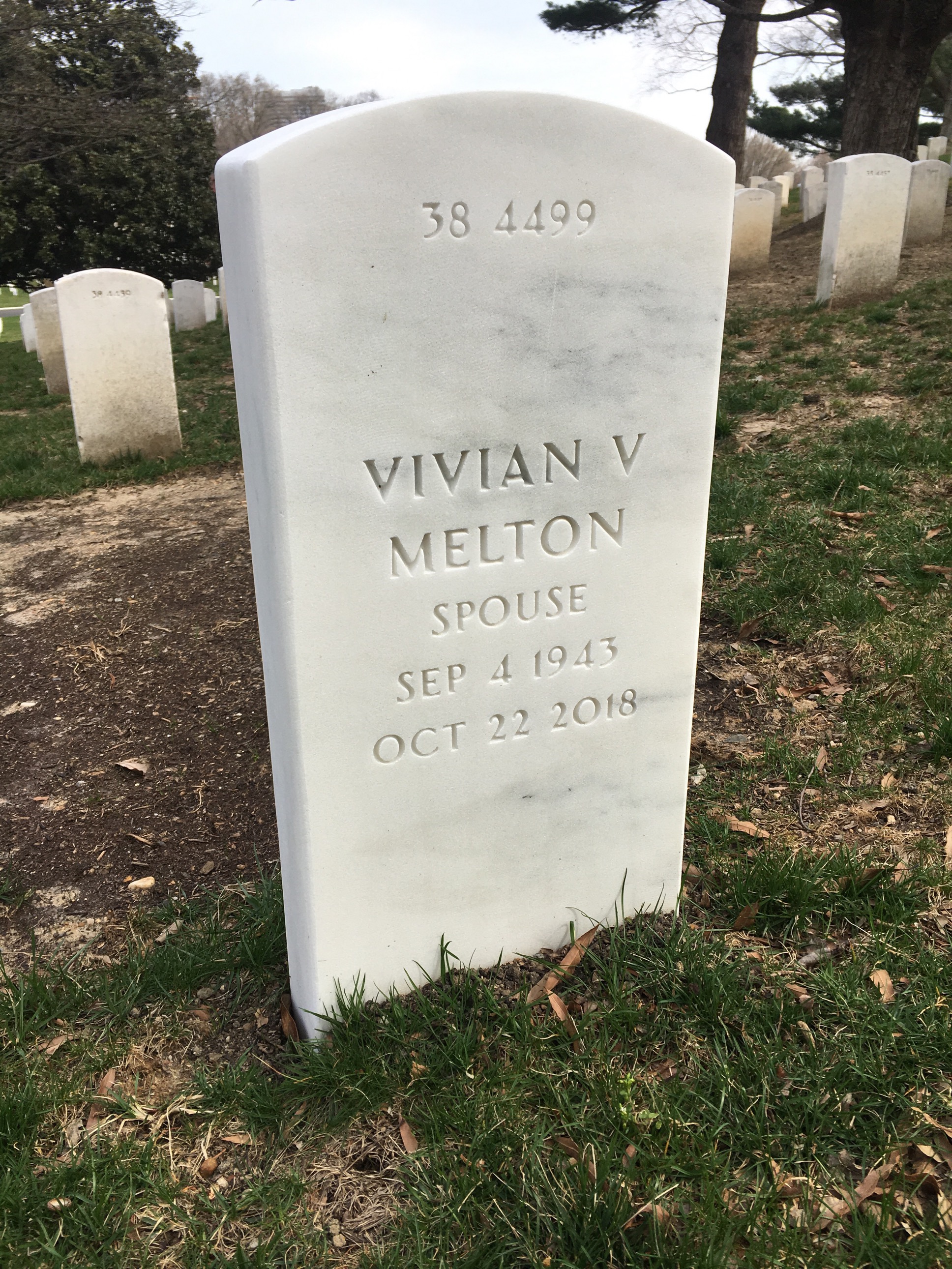 Back of headstone — Randolph Melton