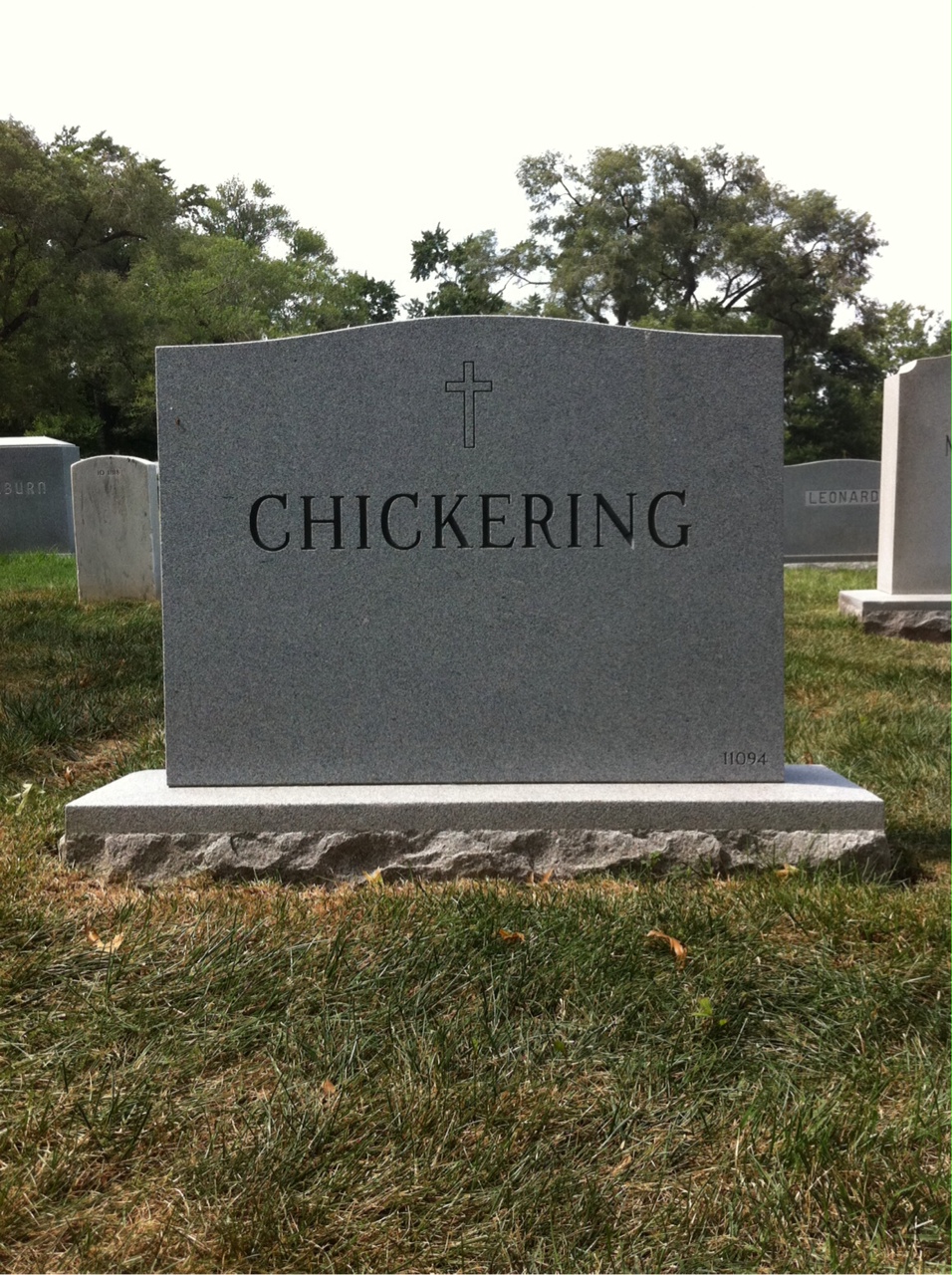 Back of headstone — John Chickering
