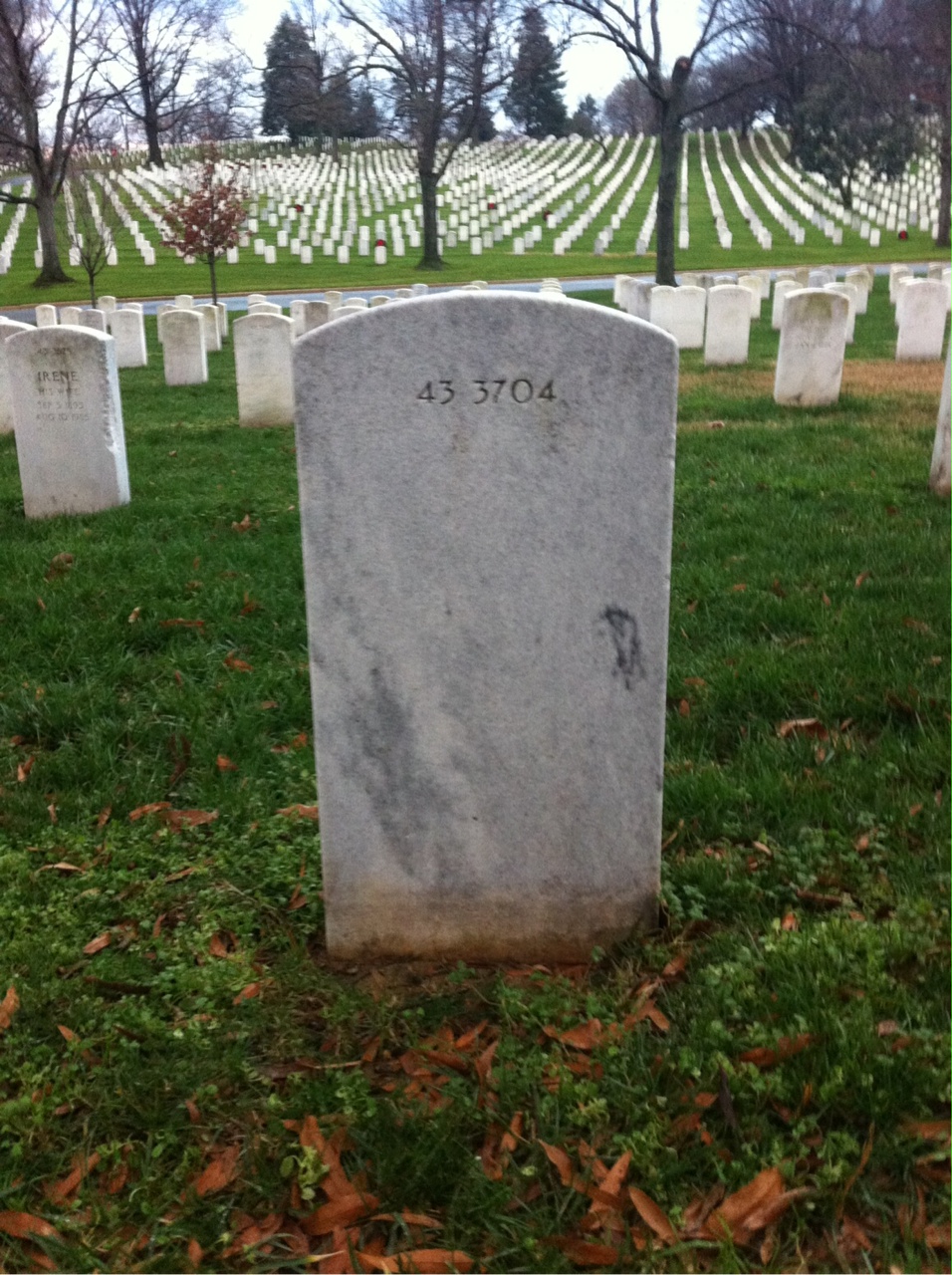 Back of headstone — Ralph Anderson