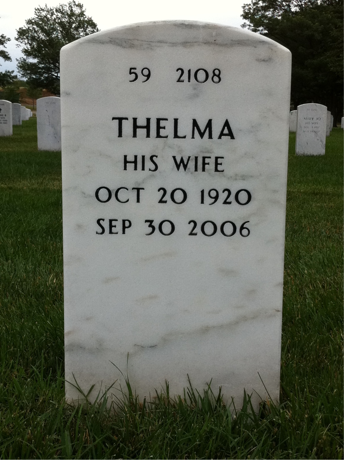 Back of headstone — Alonzo Shearer