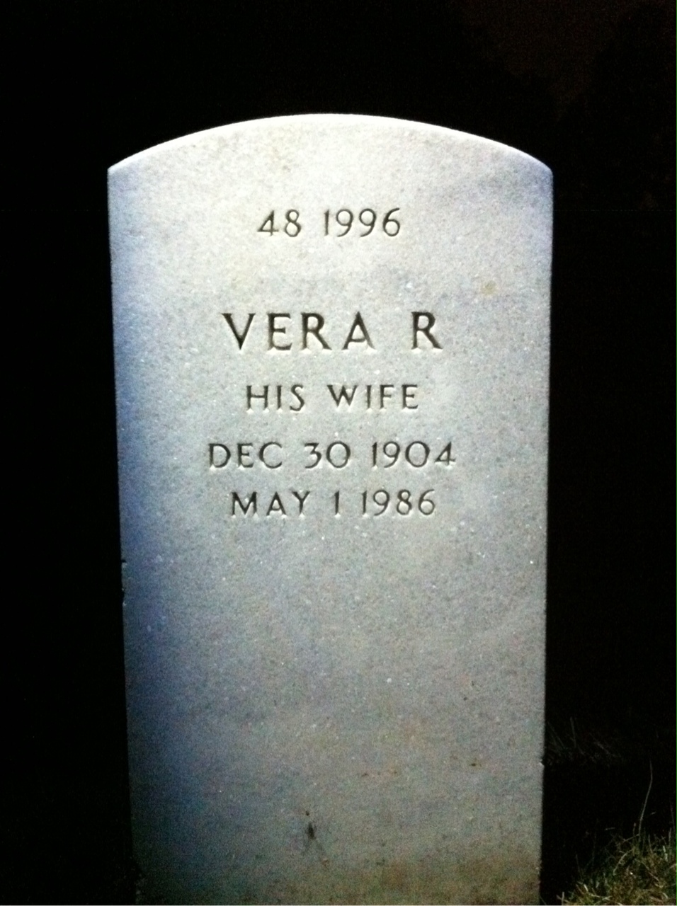 Back of headstone — Edgar Mitchell