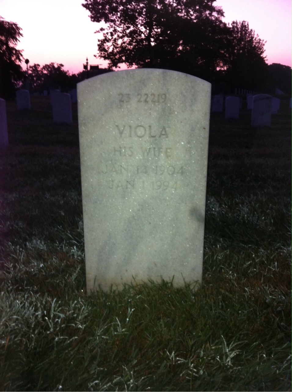 Back of headstone — Henry Mitchell