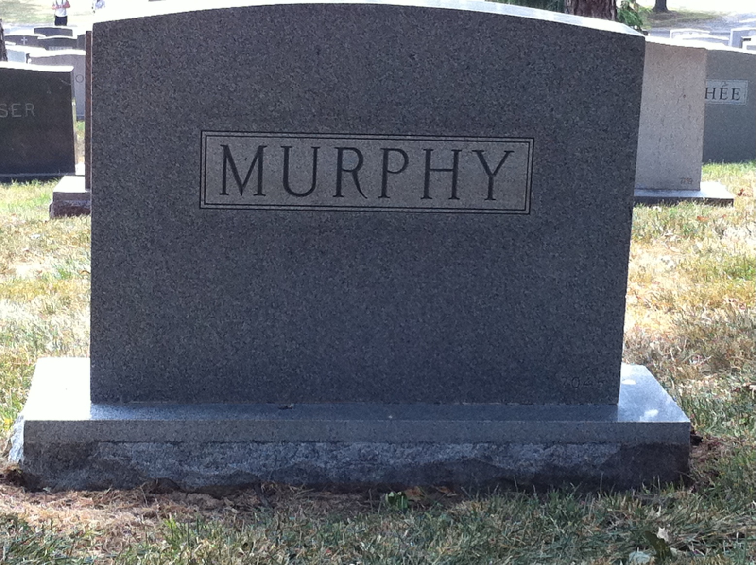 Back of headstone — Virginia Murphy