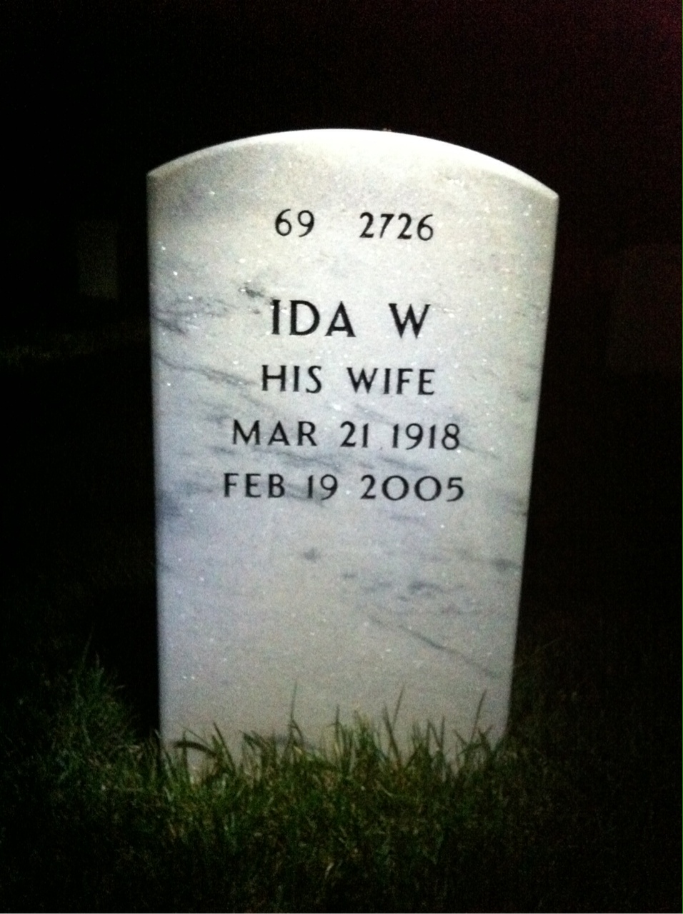 Back of headstone — Preston Fitzberger