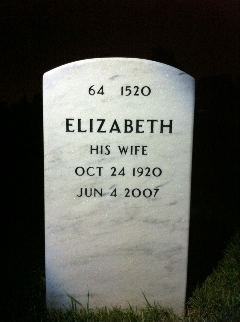 Back of headstone — Charles Gallagher