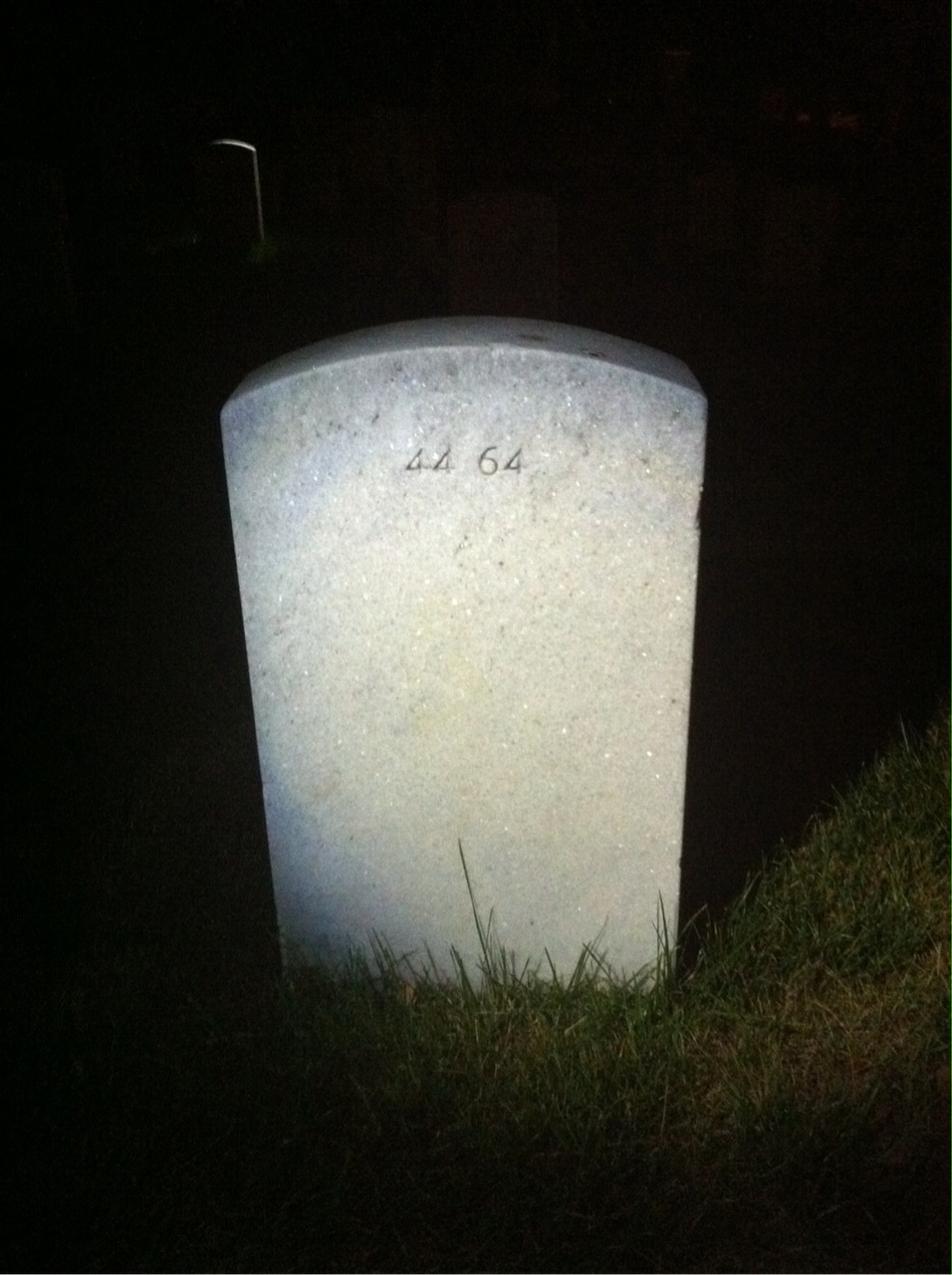 Back of headstone — Walter M Oare