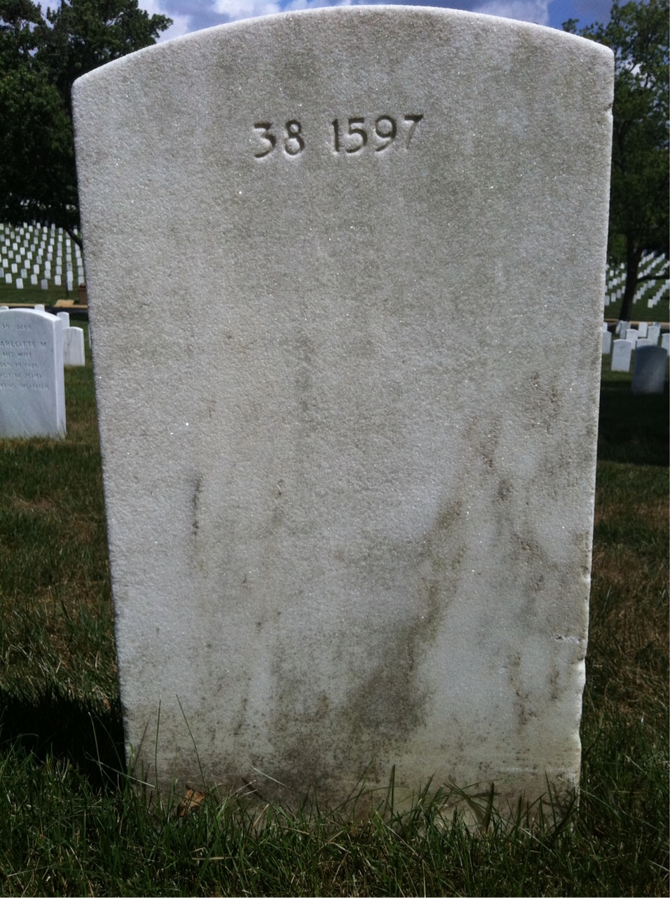 Back of headstone — William Mueller