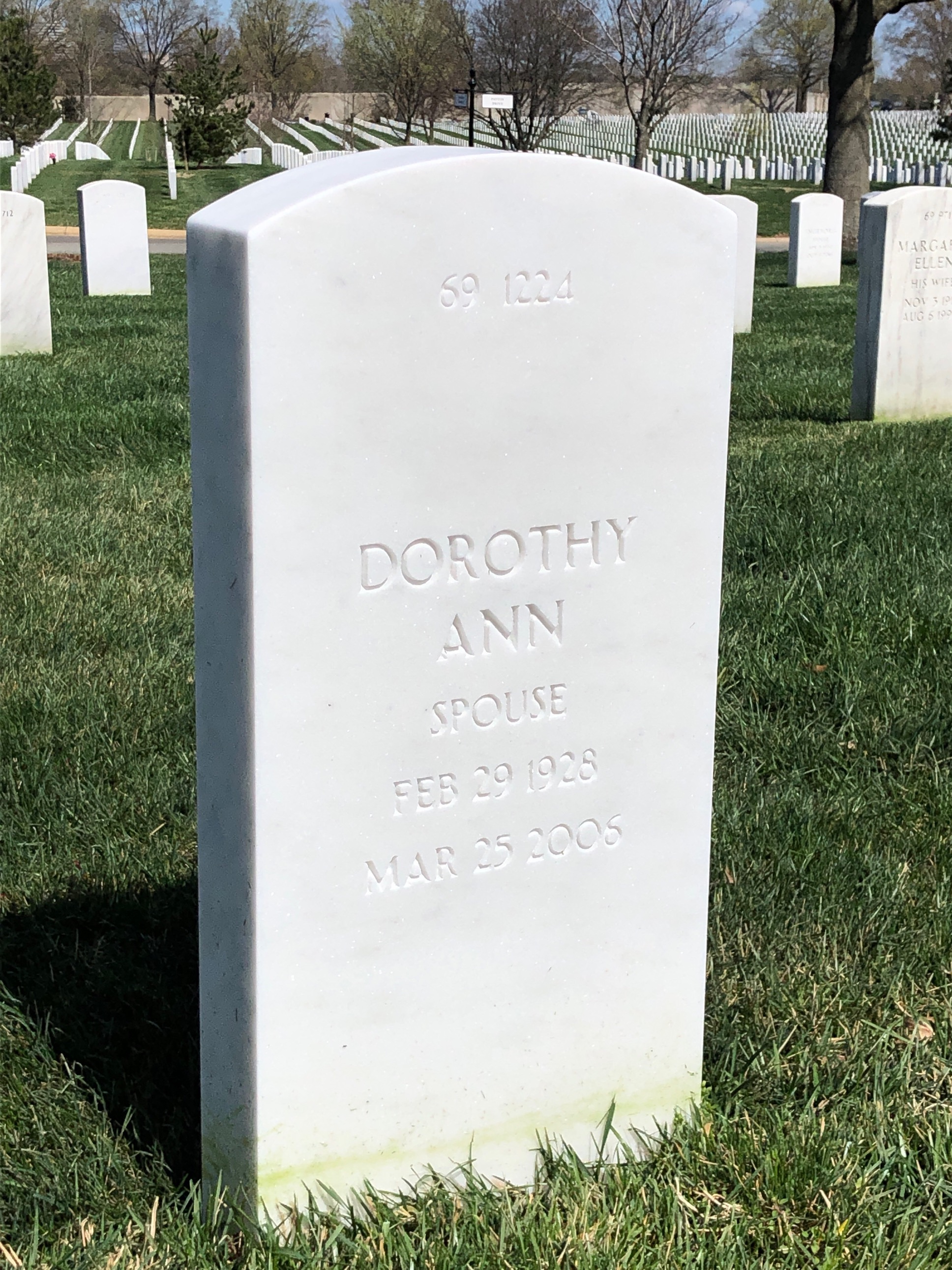 Back of headstone — James White