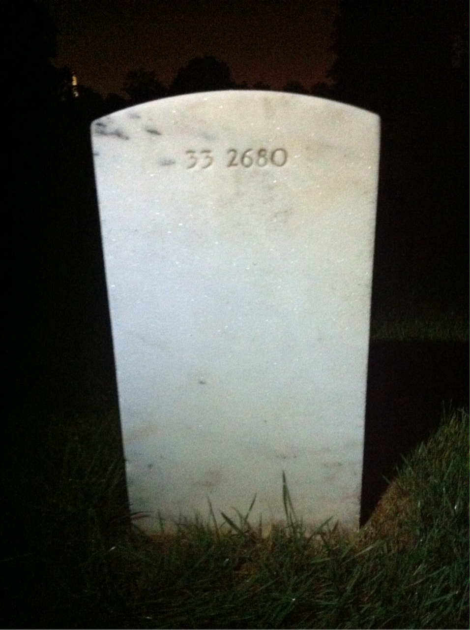 Back of headstone — Isabella Adams