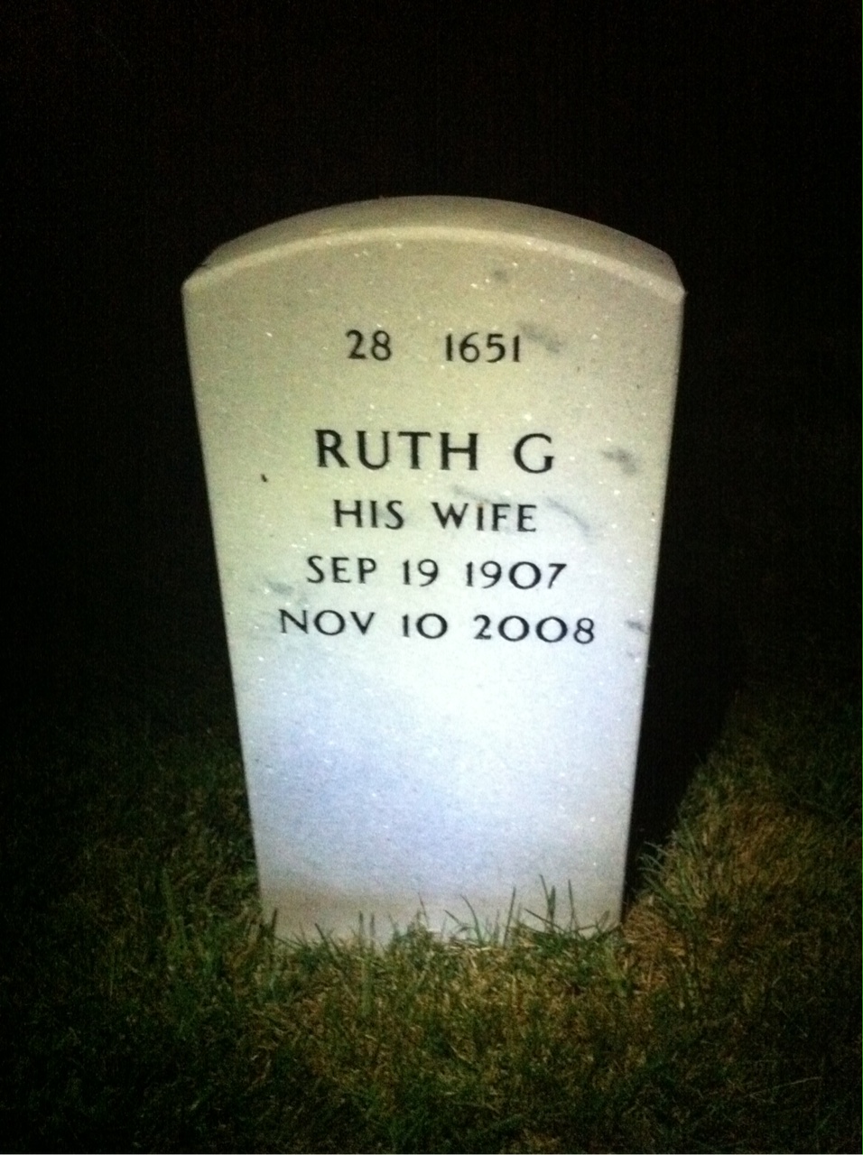 Back of headstone — James Marshall
