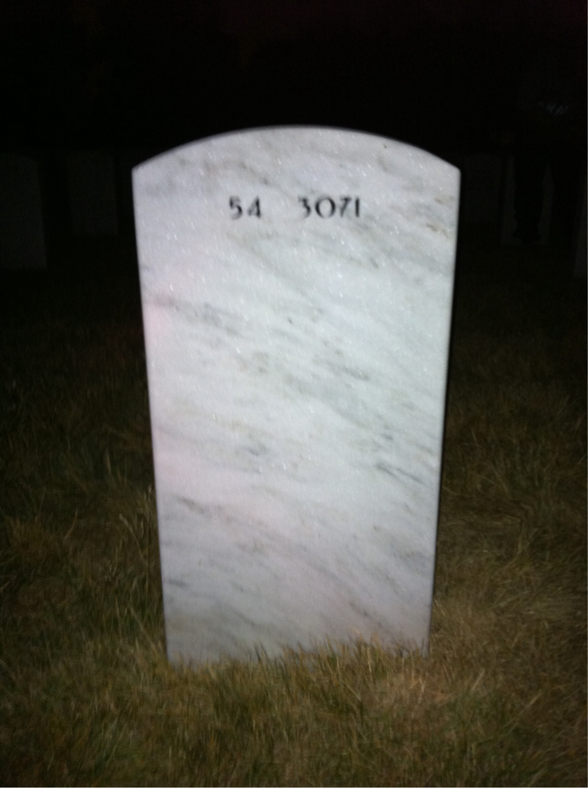 Back of headstone — Thomas Tupper