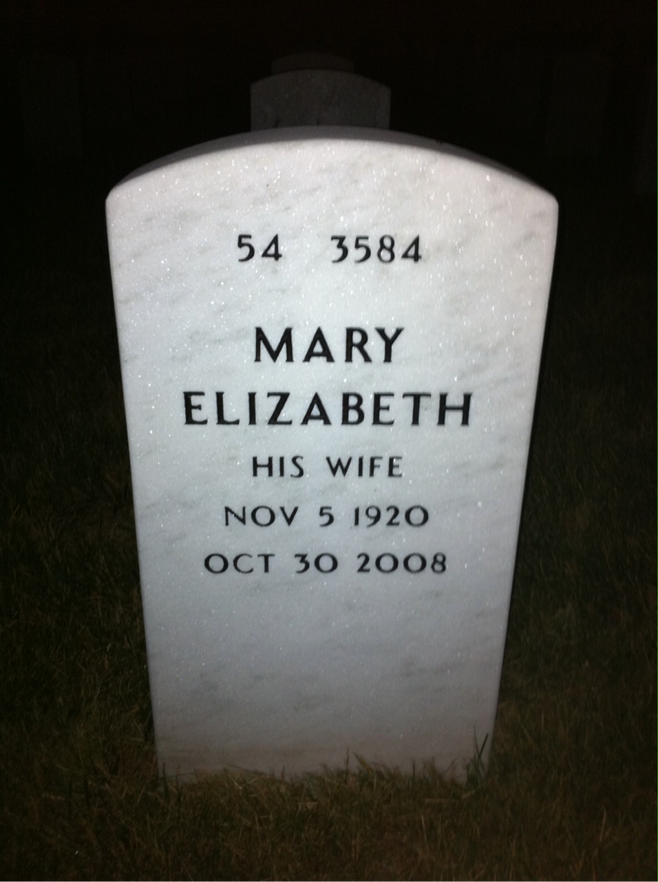 Back of headstone — Claude Hays
