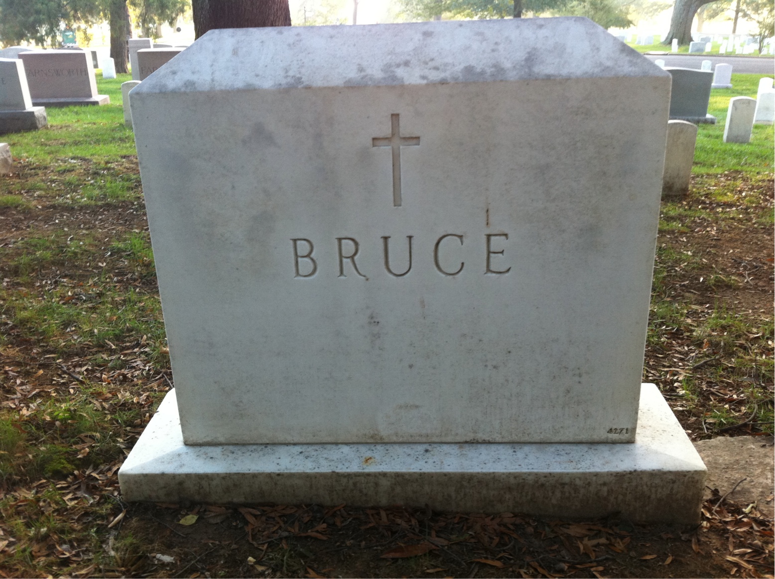 Back of headstone — Roberta Linnell Bruce