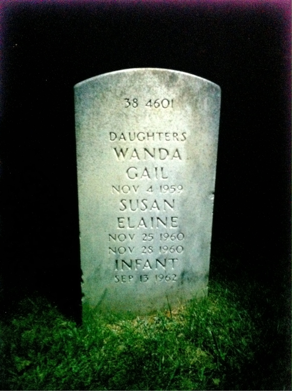 Back of headstone — Sherill Smith