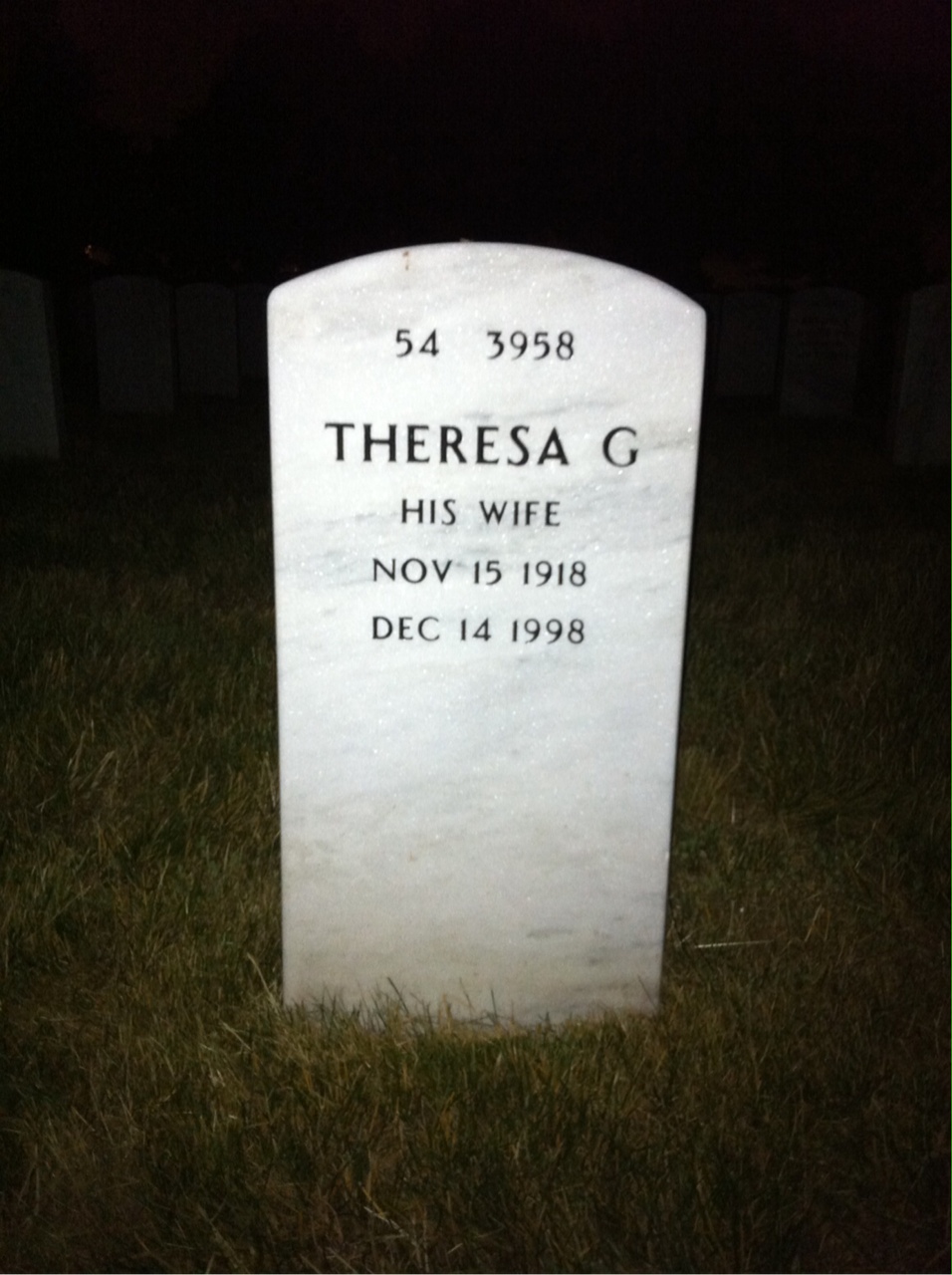 Back of headstone — James Domke