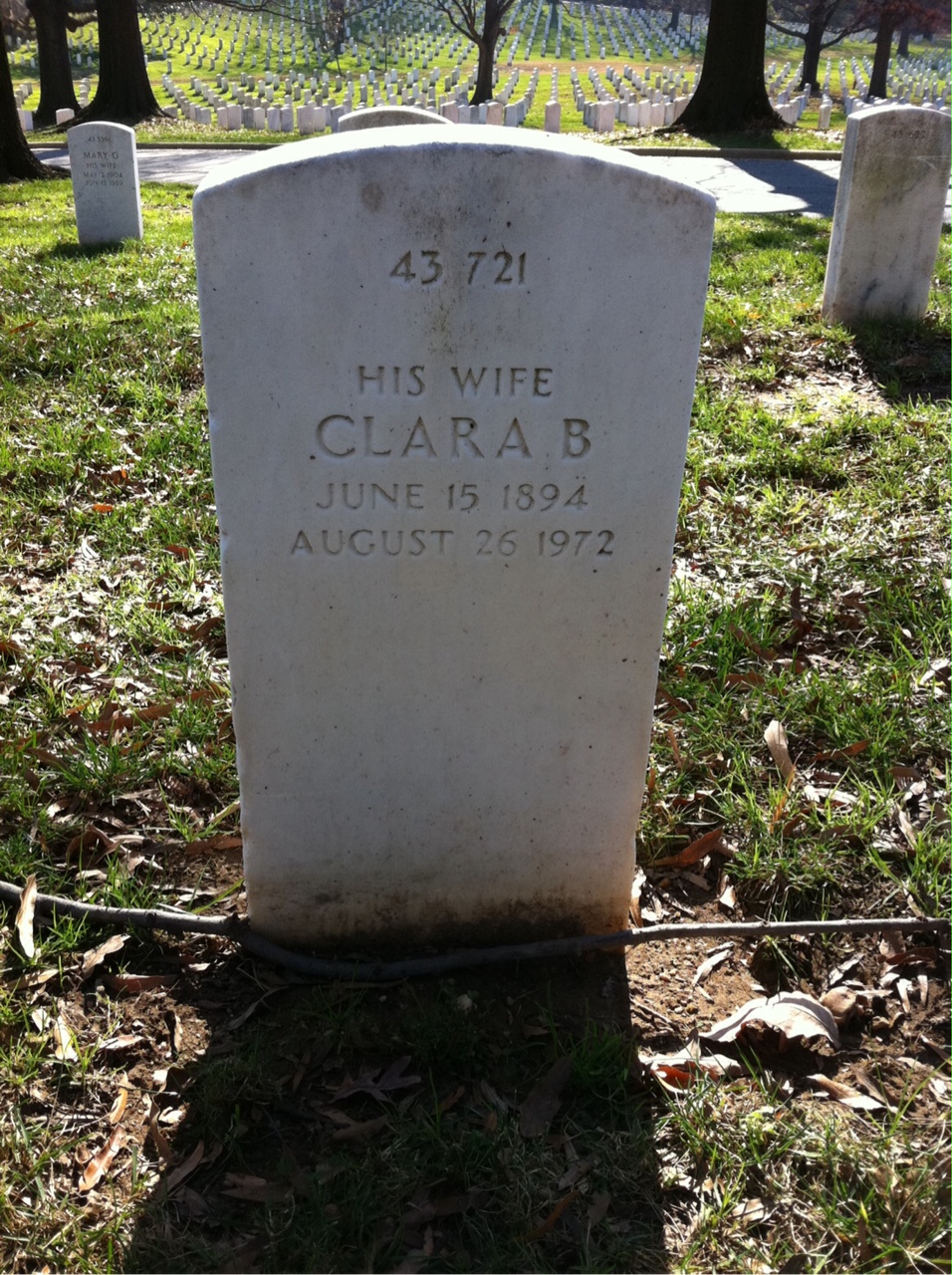Back of headstone — William E Bradley