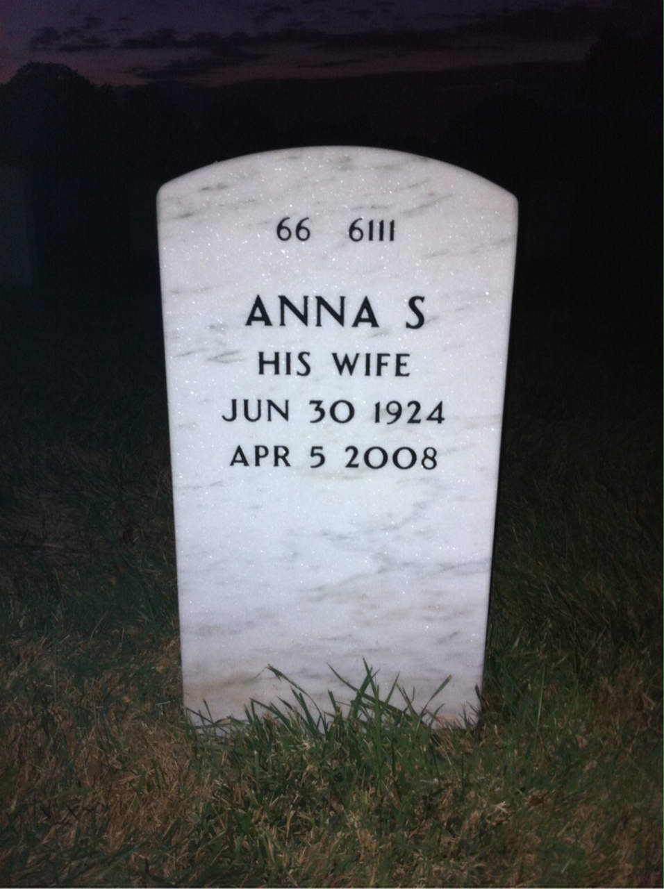 Back of headstone — Leland Getter