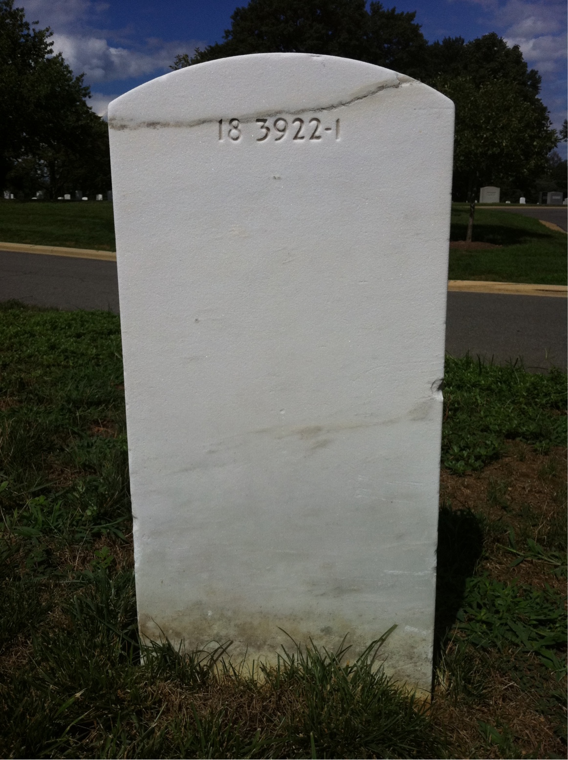 Back of headstone — Hugh Mckenny
