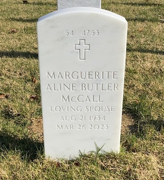 Back of headstone — Kyle Mccall