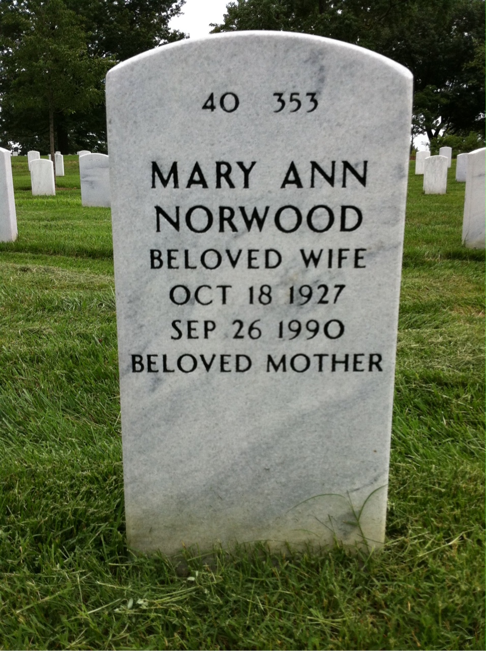 Back of headstone — Royal Barnes