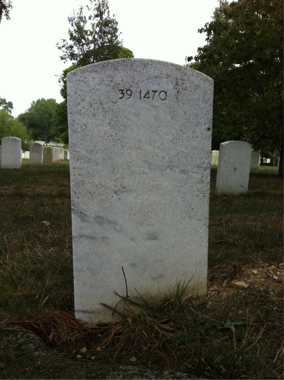 Back of headstone — Emily Mitchell