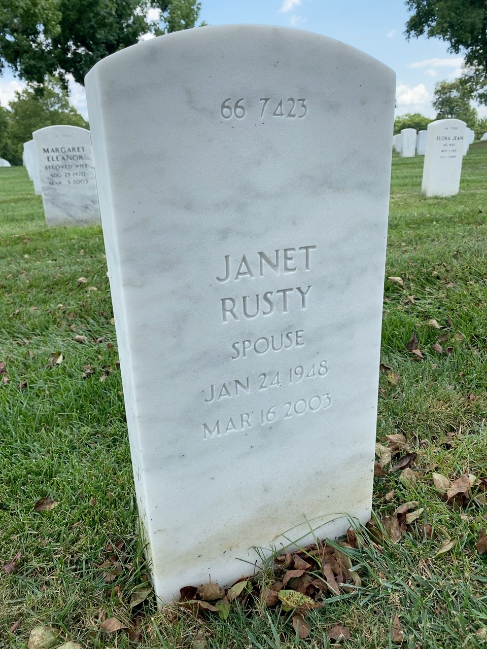 Back of headstone — Dana Biehl