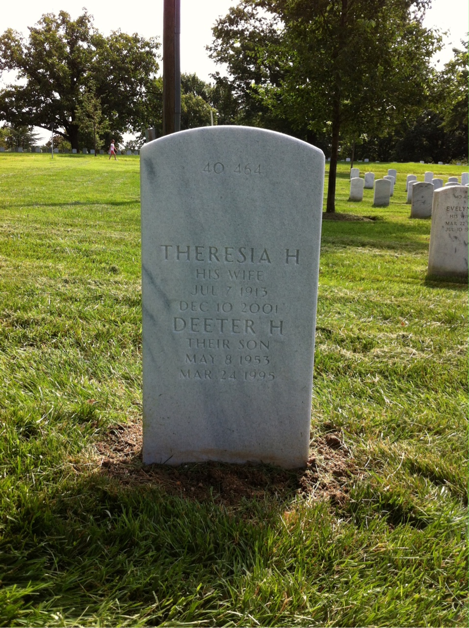 Back of headstone — Walter Myers
