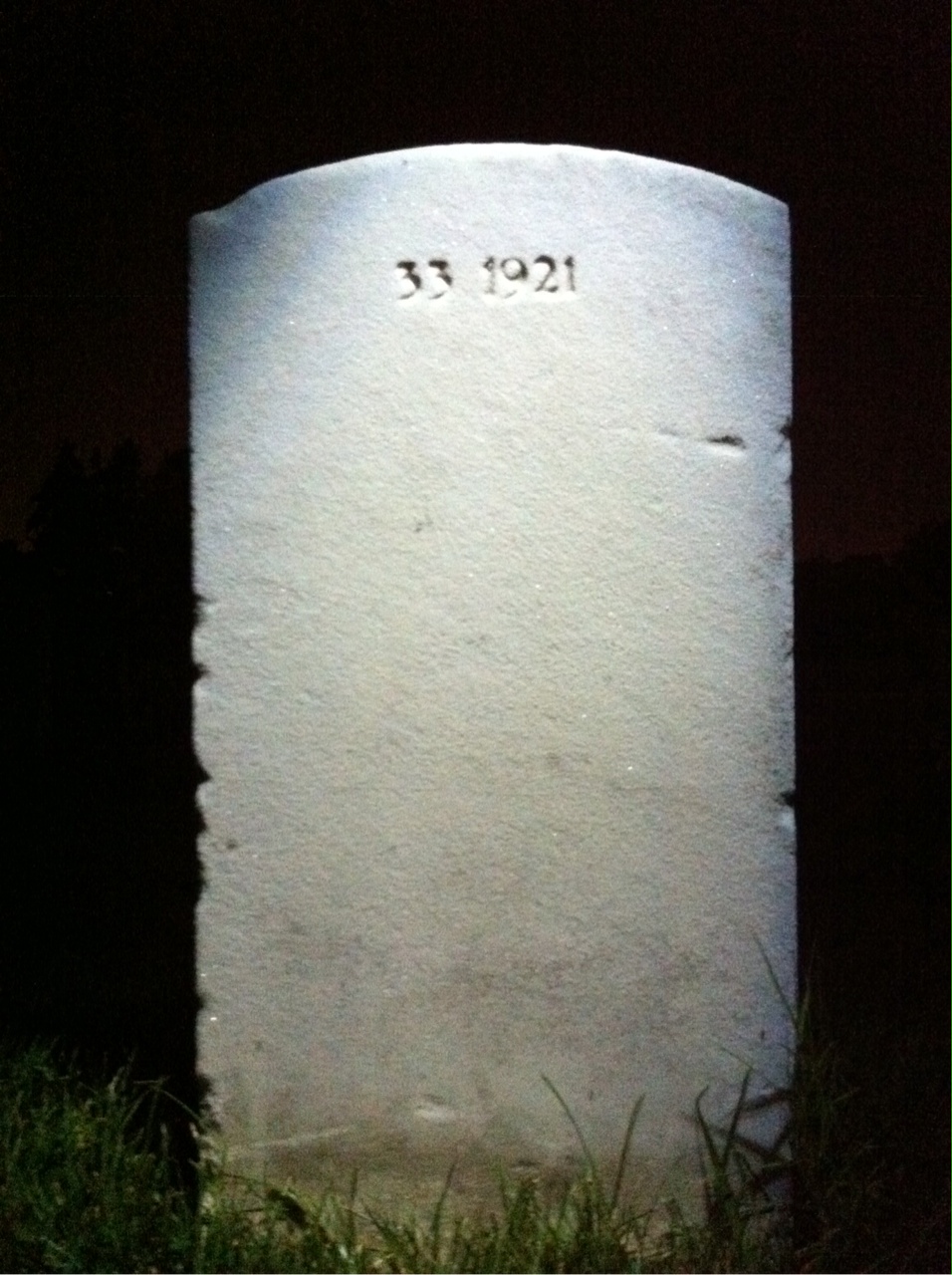 Back of headstone — Mary Anderson