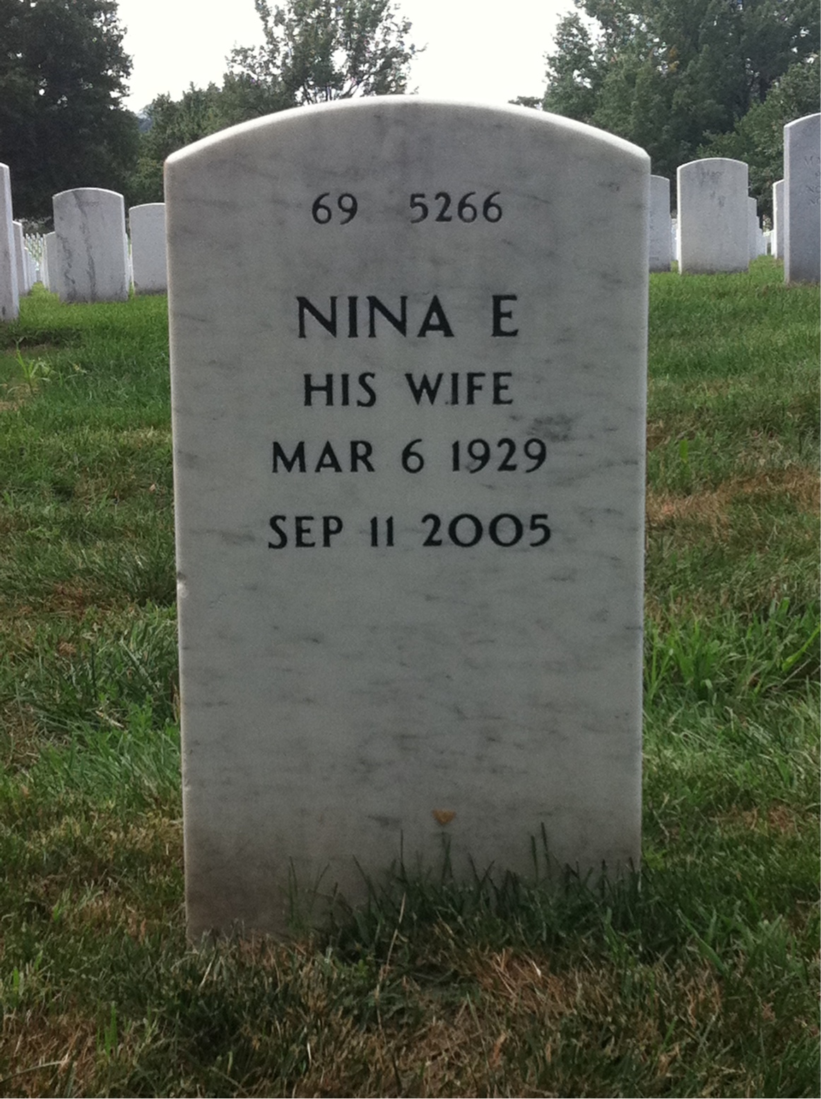 Back of headstone — Ralph Brown