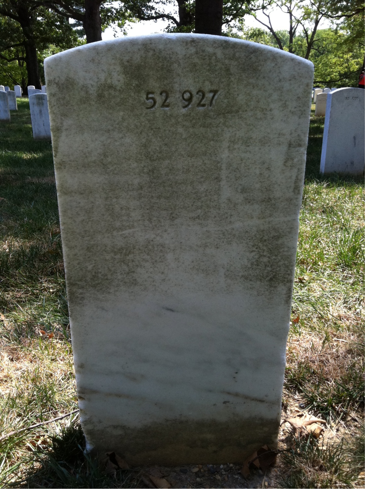 Back of headstone — Willis Francis House