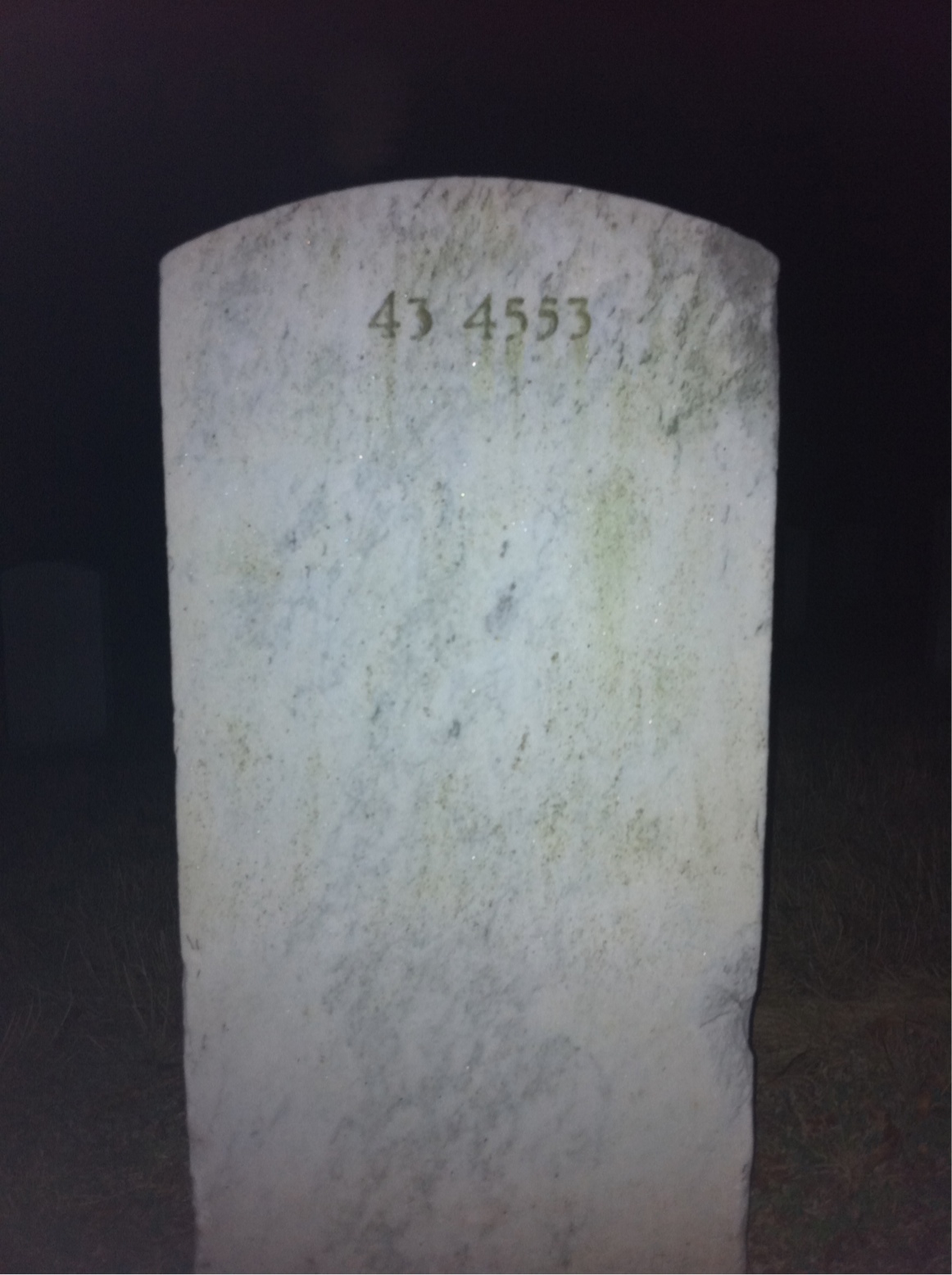 Back of headstone — Robert Baker