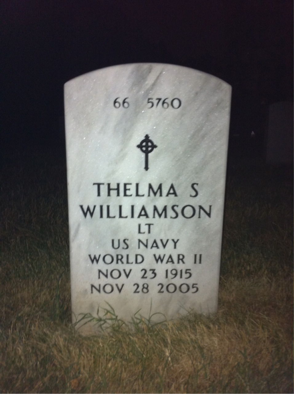 Back of headstone — Edwin Williamson
