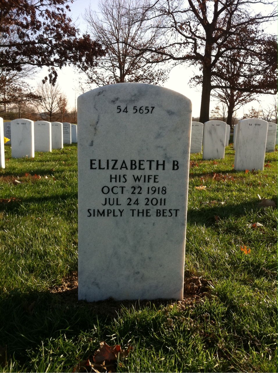 Back of headstone — Ralph Leedy