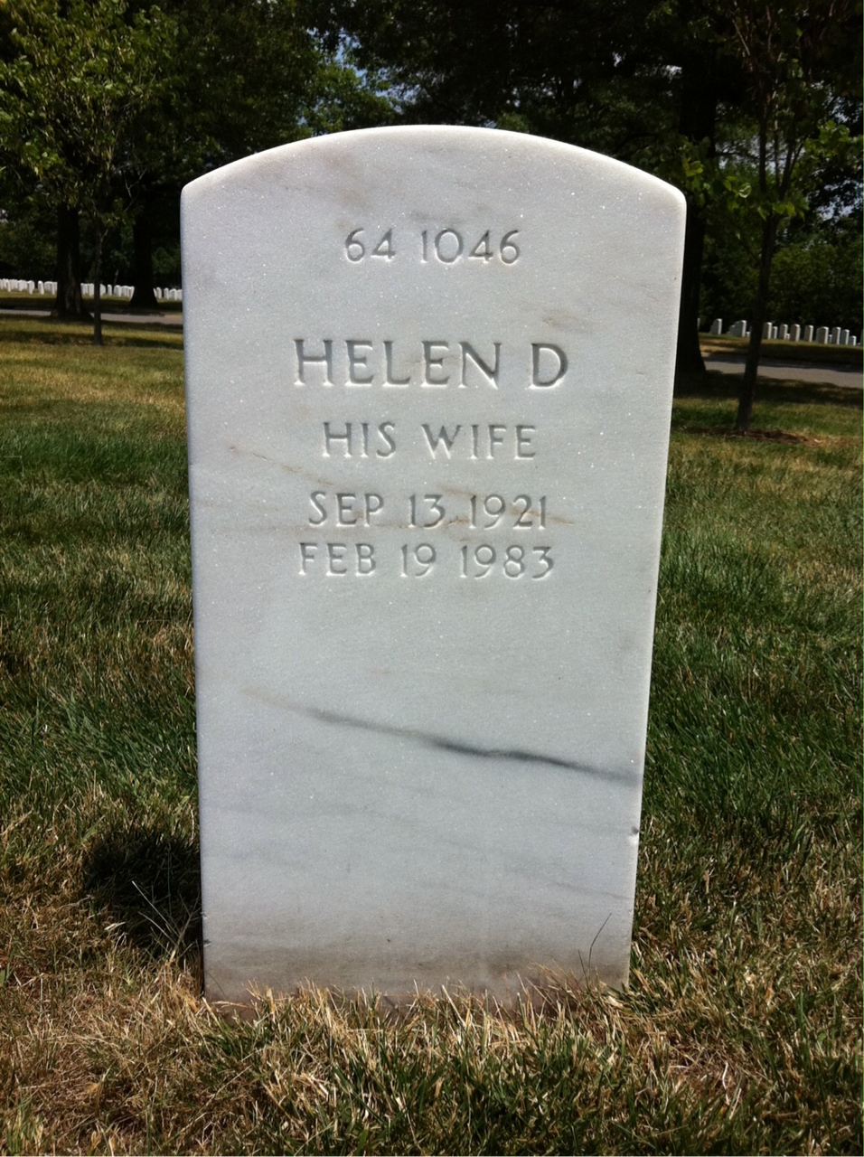 Back of headstone — Waller Moore