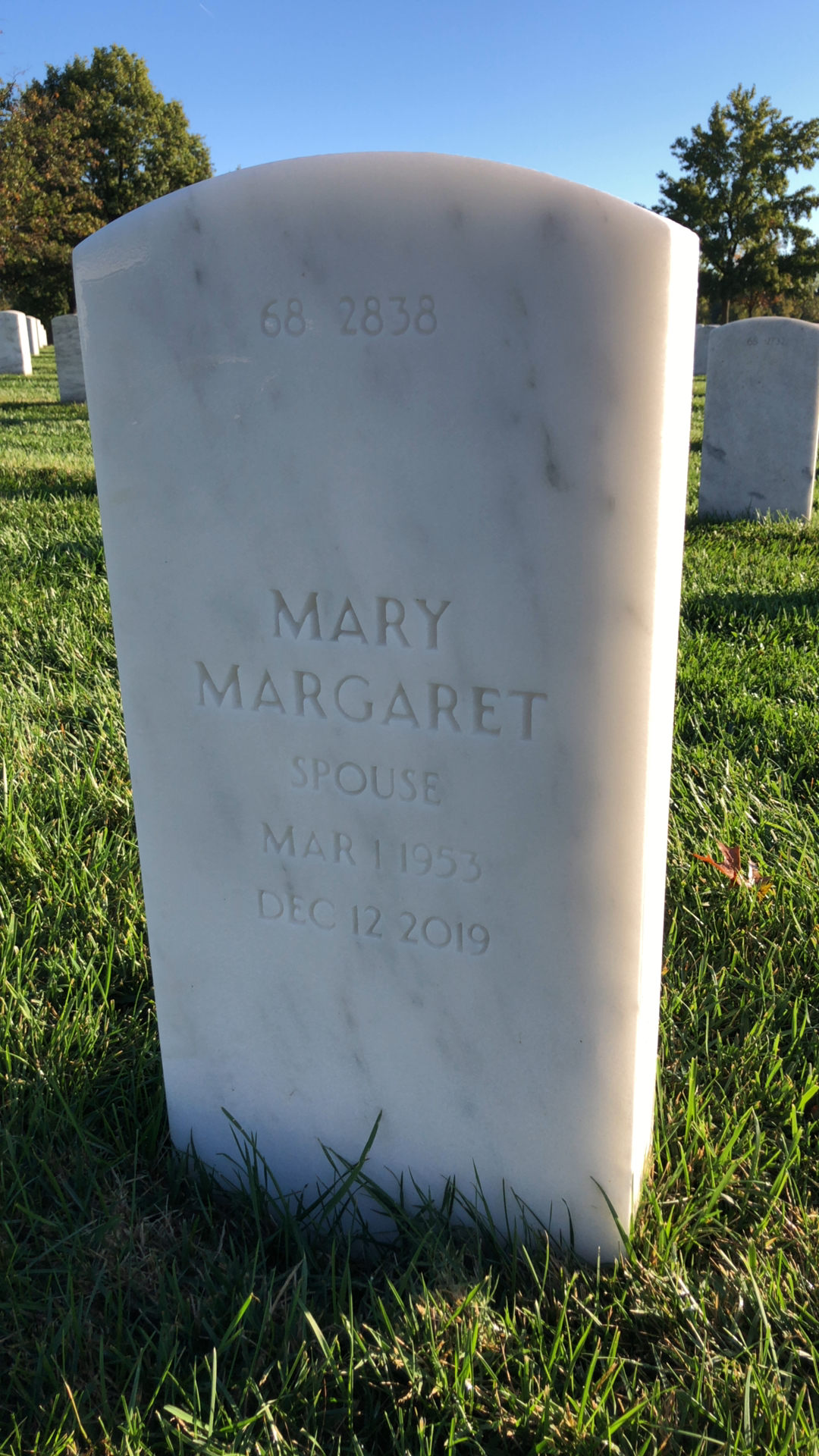 Back of headstone — Richard S Packard