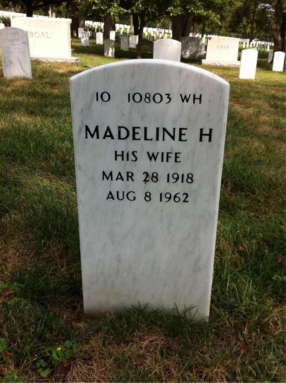 Back of headstone — Clarence Durbin