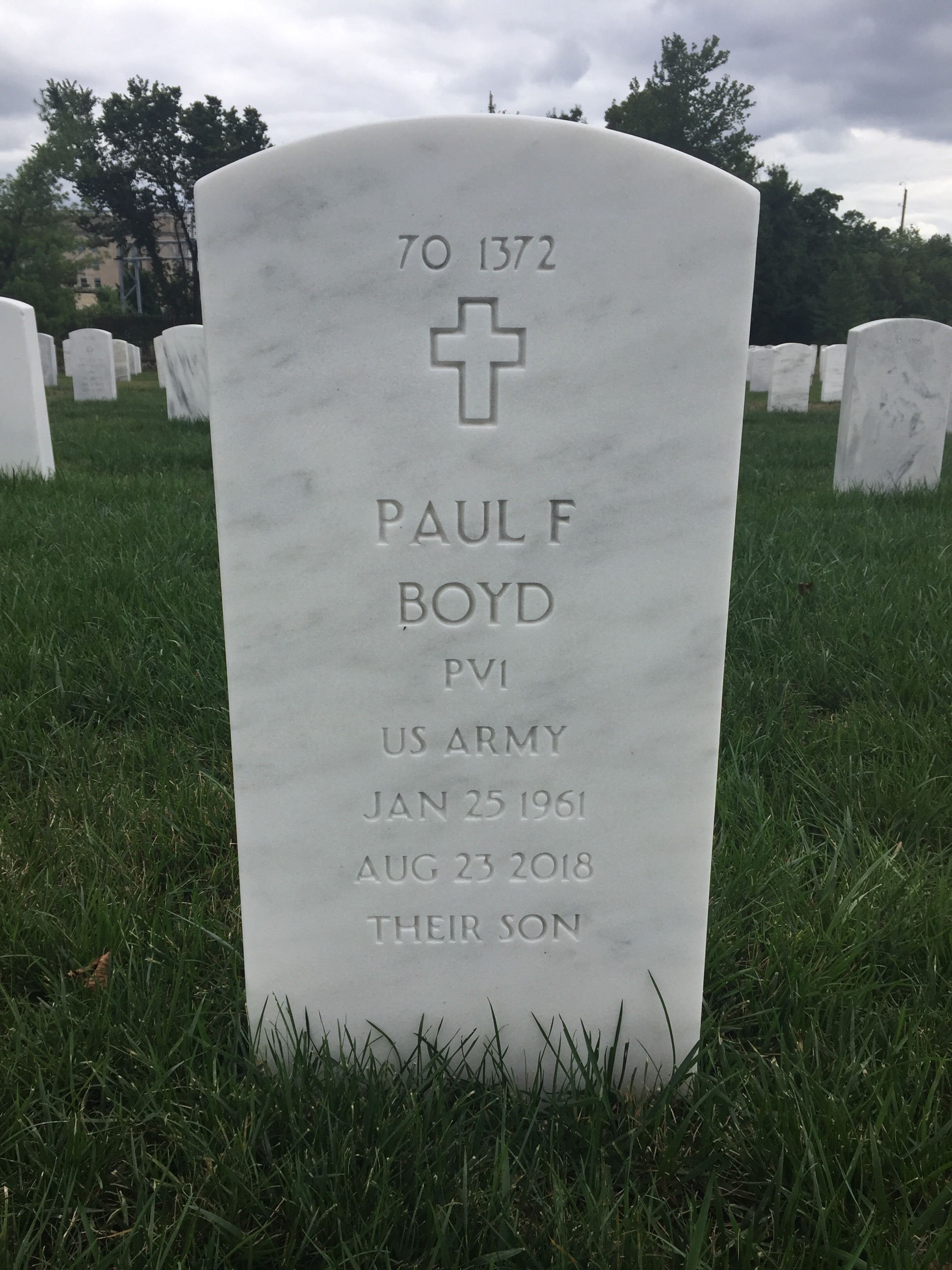Back of headstone — Felix Boyd