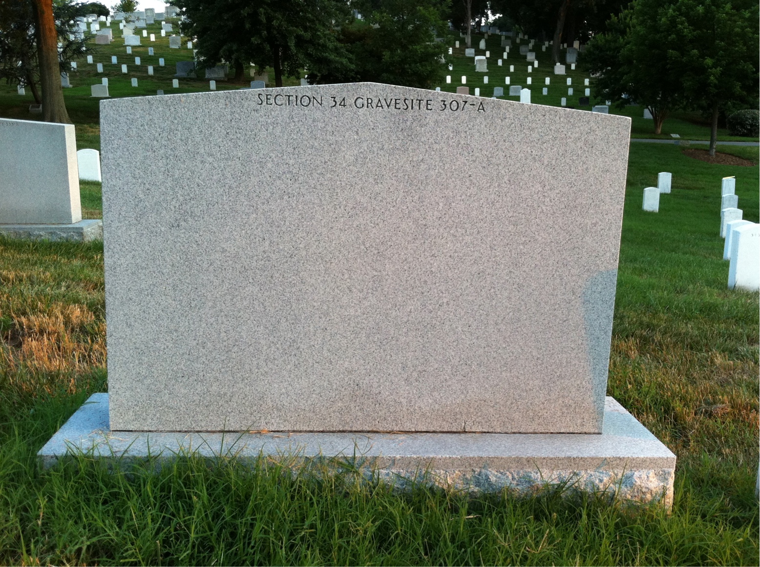 Back of headstone — Carl L Brown