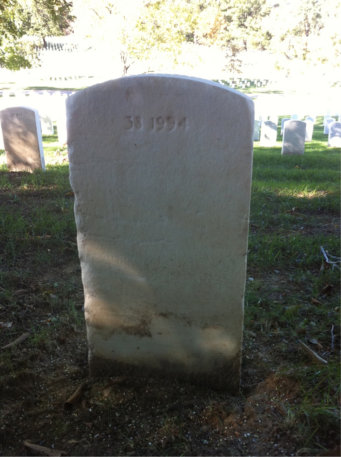 Back of headstone — Hubert Montgomery