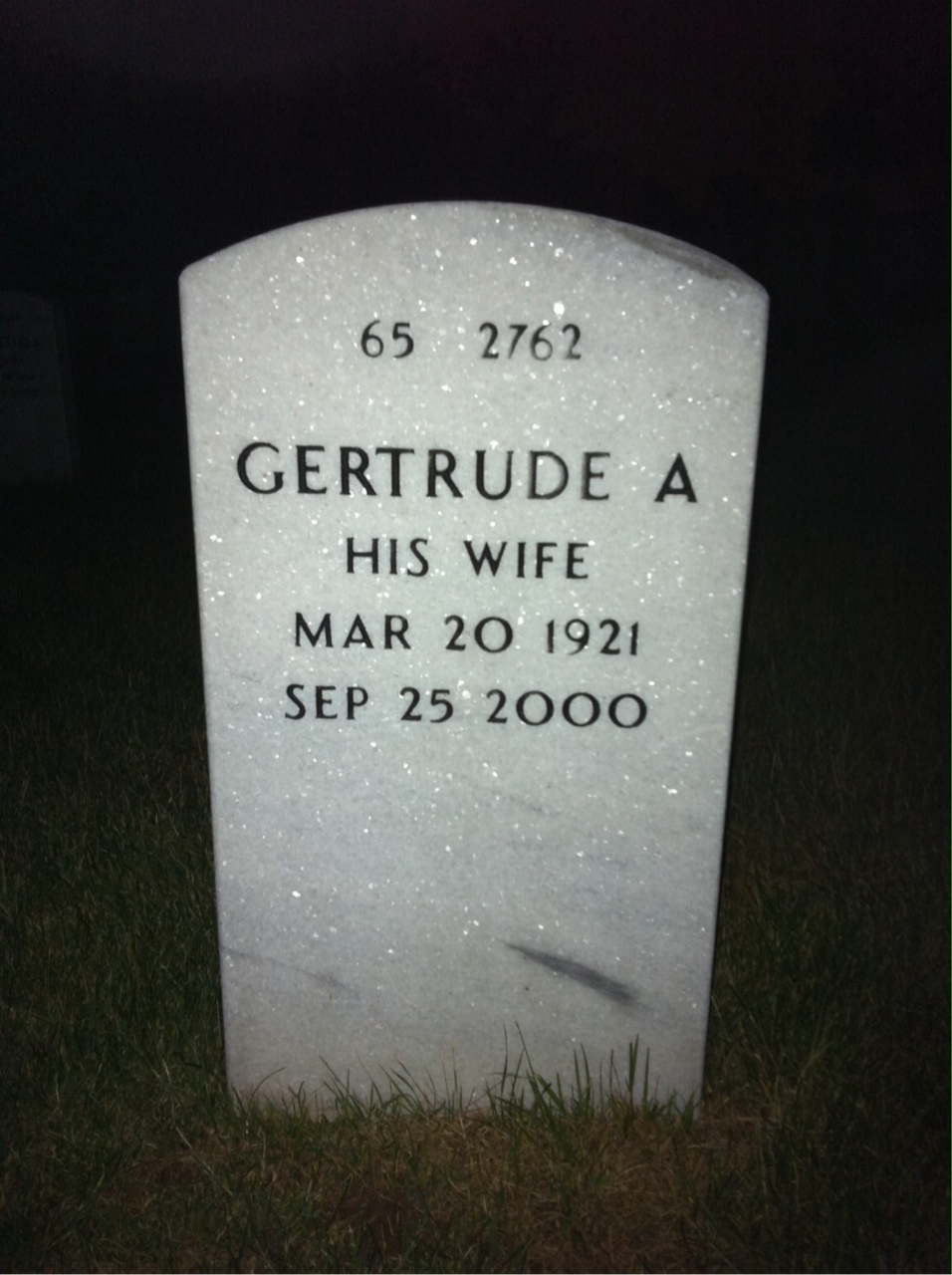 Back of headstone — Edward Nordell