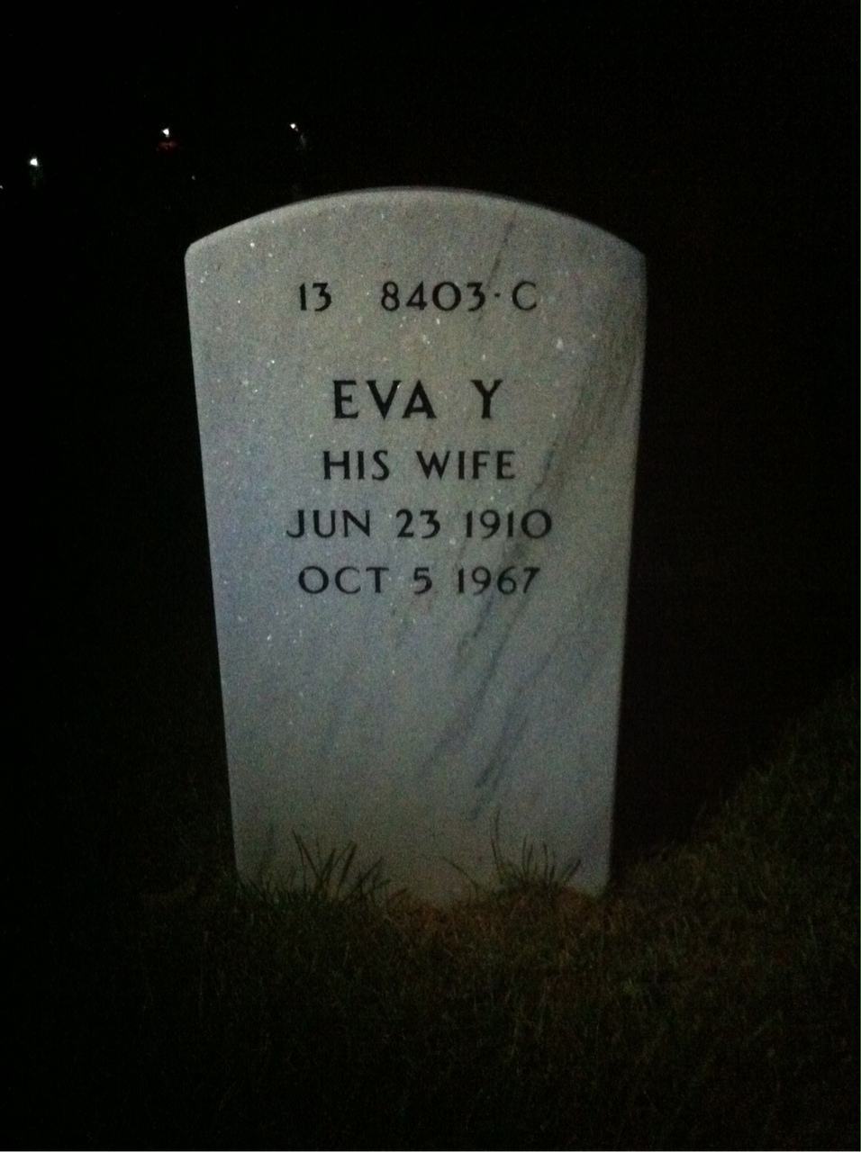 Back of headstone — Orin Goulding