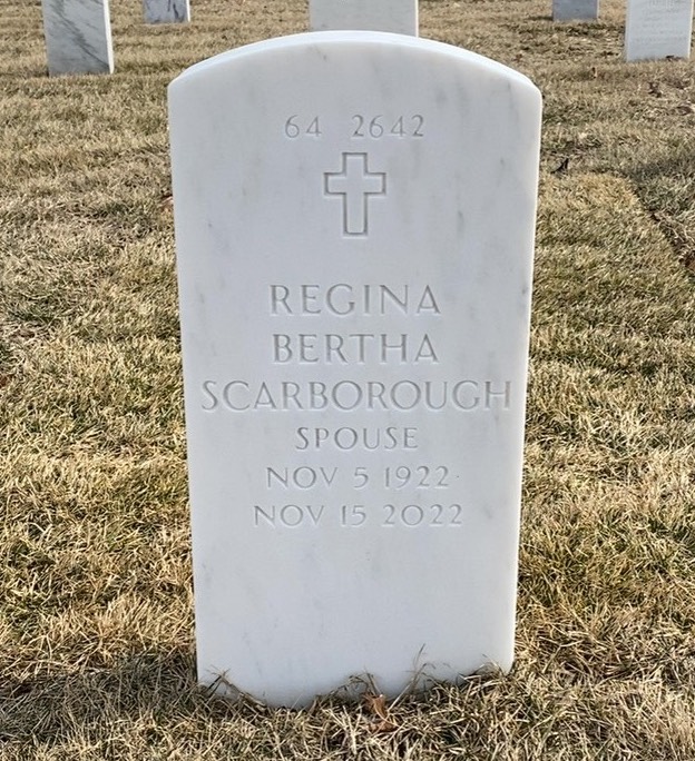 Back of headstone — John Scarborough