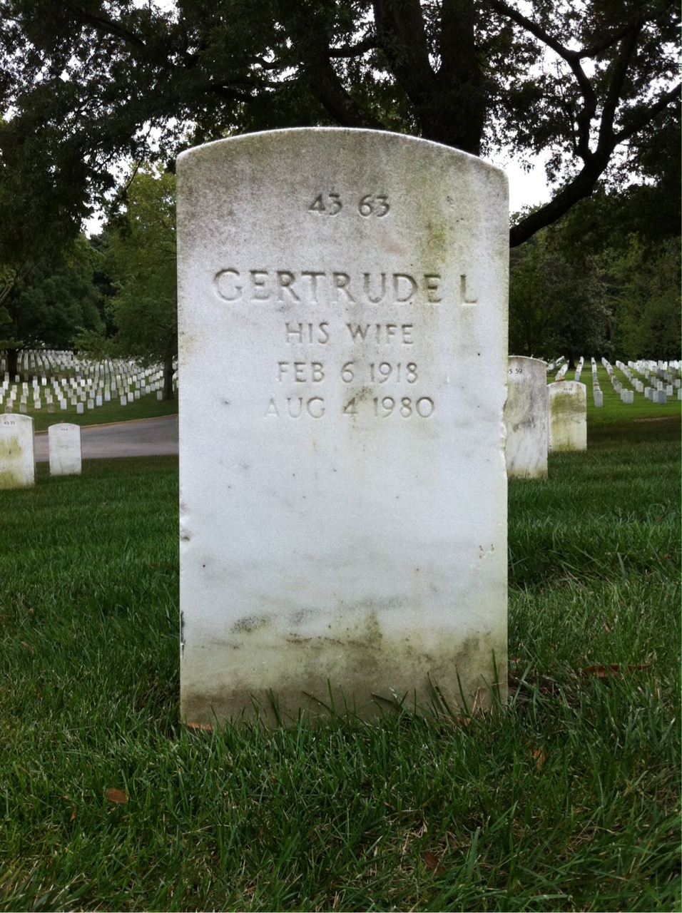 Back of headstone — Emil Mozick