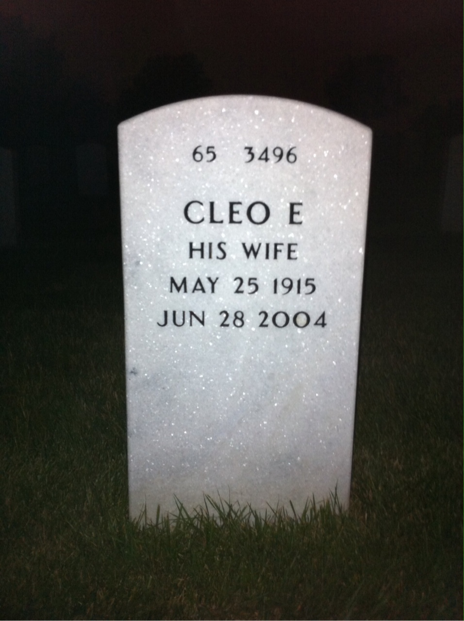 Back of headstone — Harold Summey